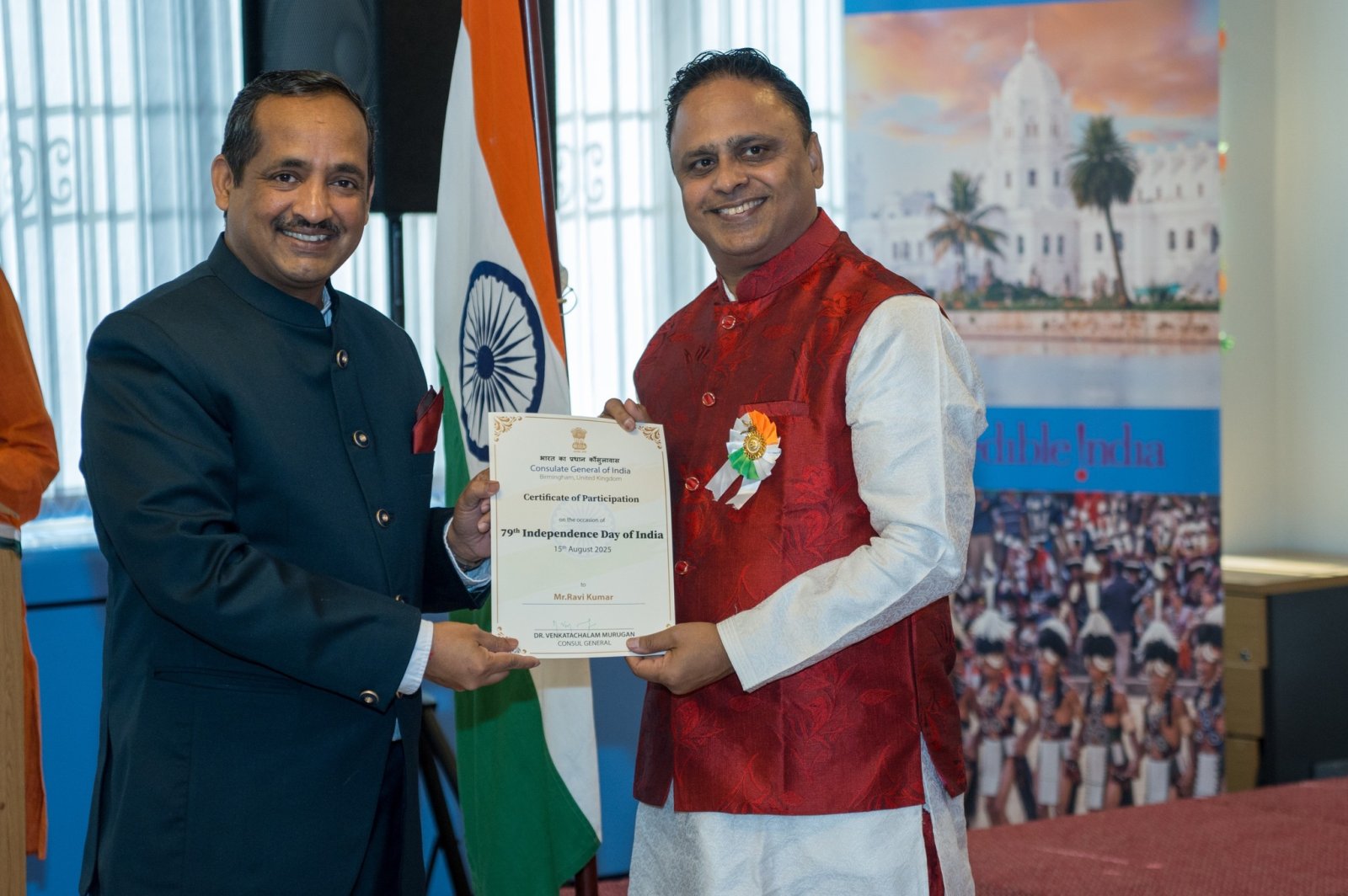 Flag Hoisting ceremony at the Consulate General of India Birmingham - 15th August, 2025