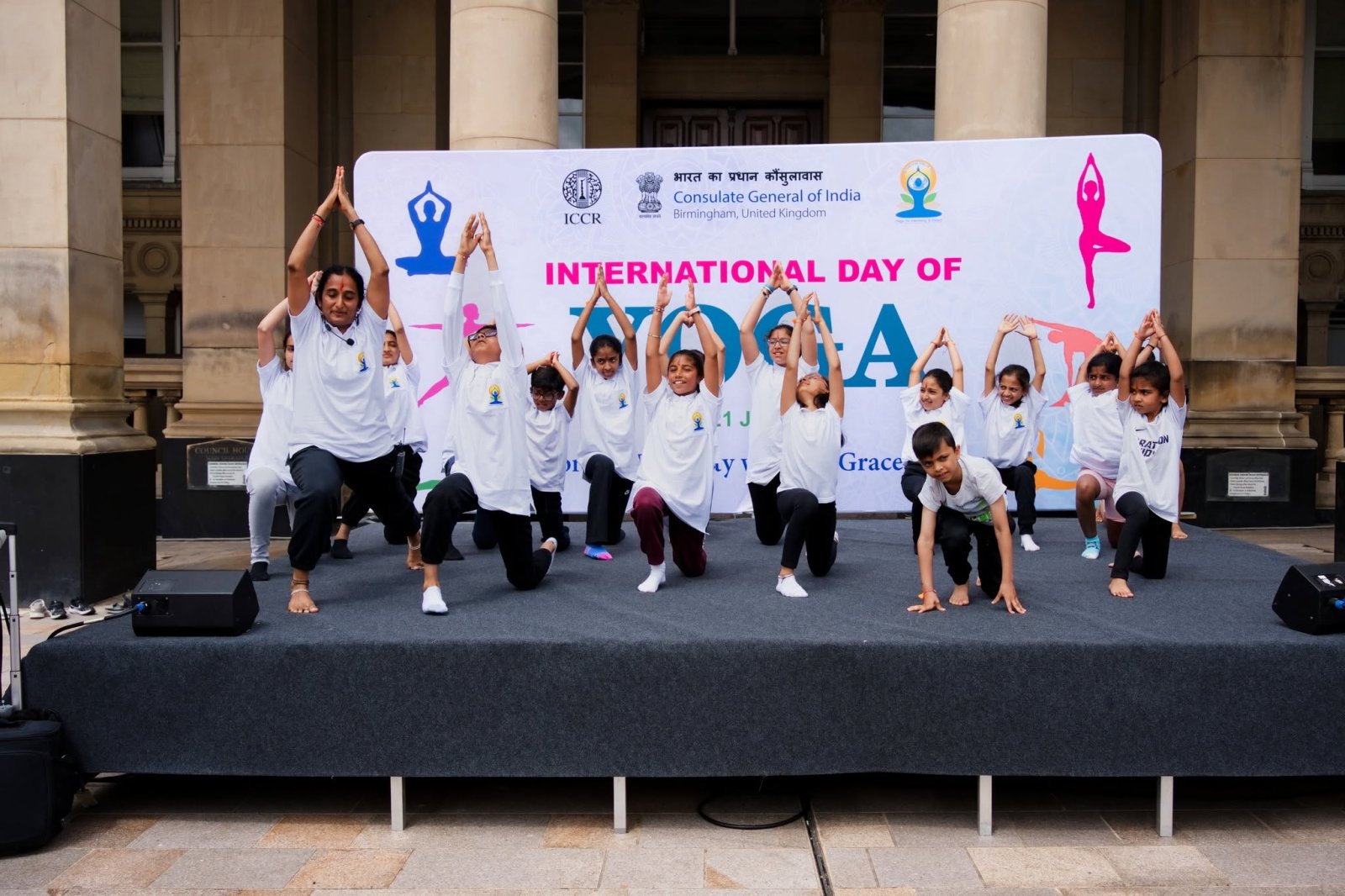 Grand celebration to mark the 12th International Day of Yoga at Victoria Square, Birmingham - 21st June 2026