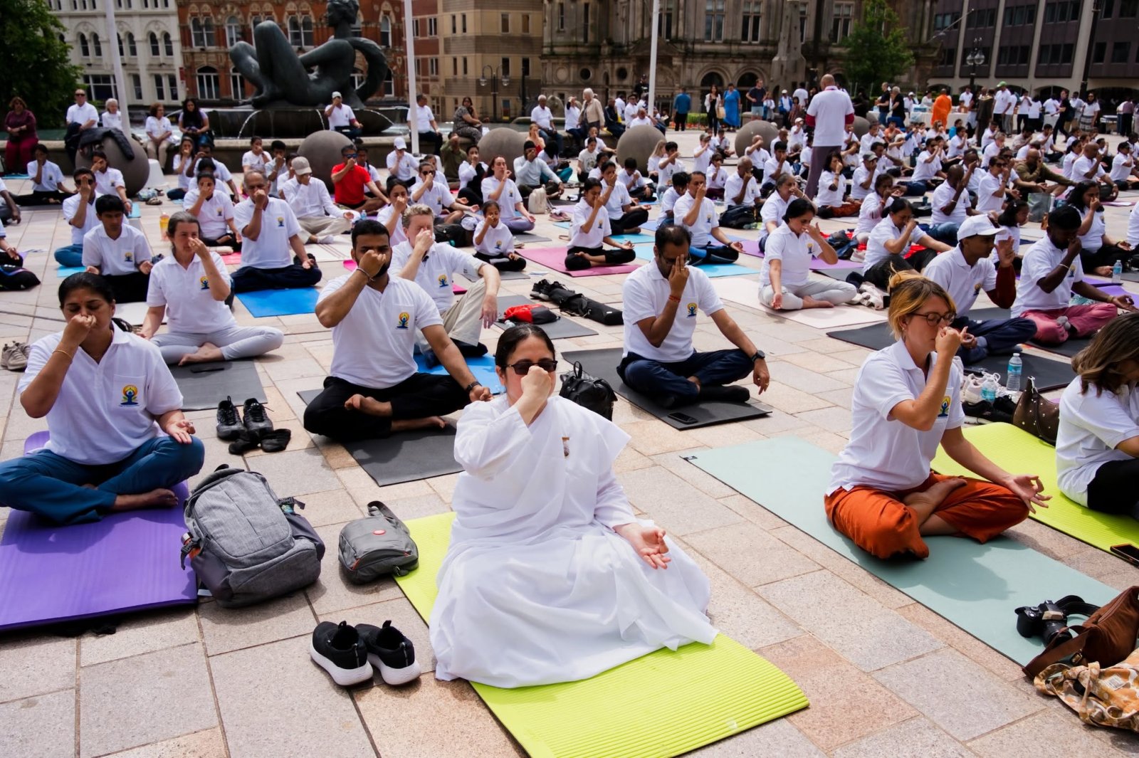 Grand celebration to mark the 12th International Day of Yoga at Victoria Square, Birmingham - 21st June 2026