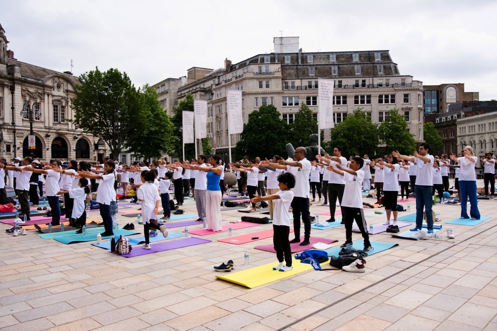 Grand celebration to mark the 12th International Day of Yoga at Victoria Square, Birmingham - 21st June 2026