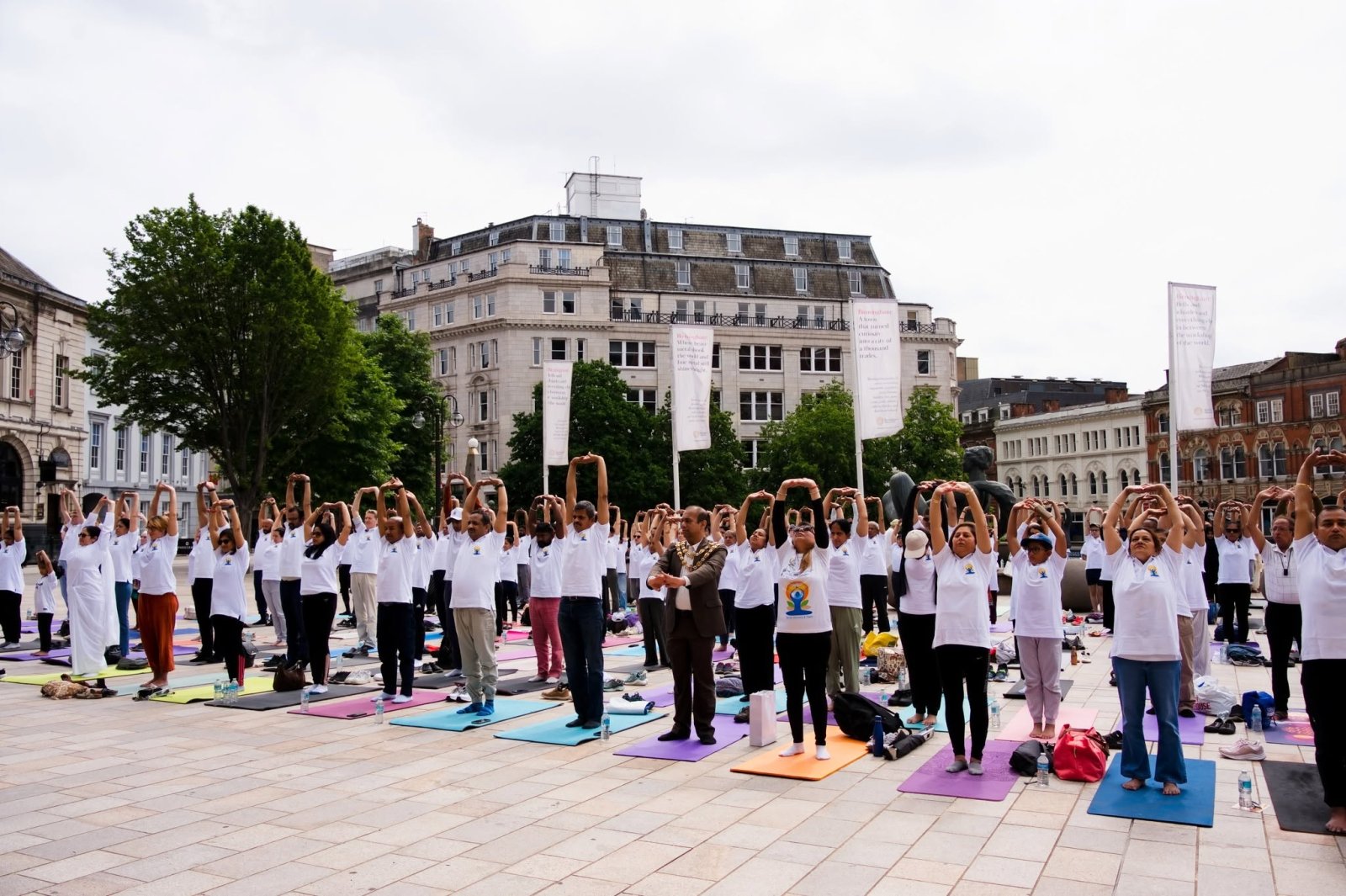 Grand celebration to mark the 12th International Day of Yoga at Victoria Square, Birmingham - 21st June 2026
