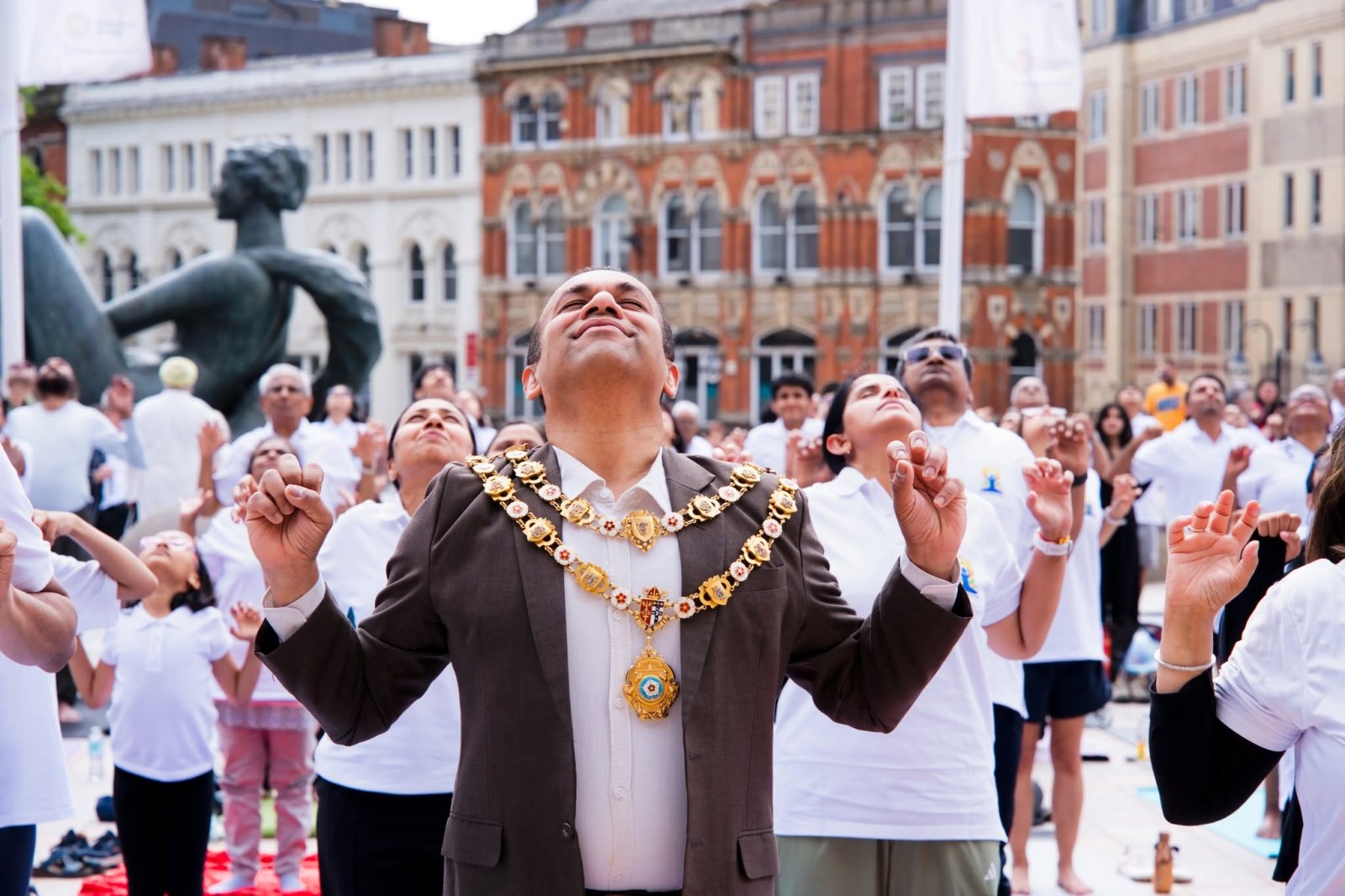Grand celebration to mark the 12th International Day of Yoga at Victoria Square, Birmingham - 21st June 2026