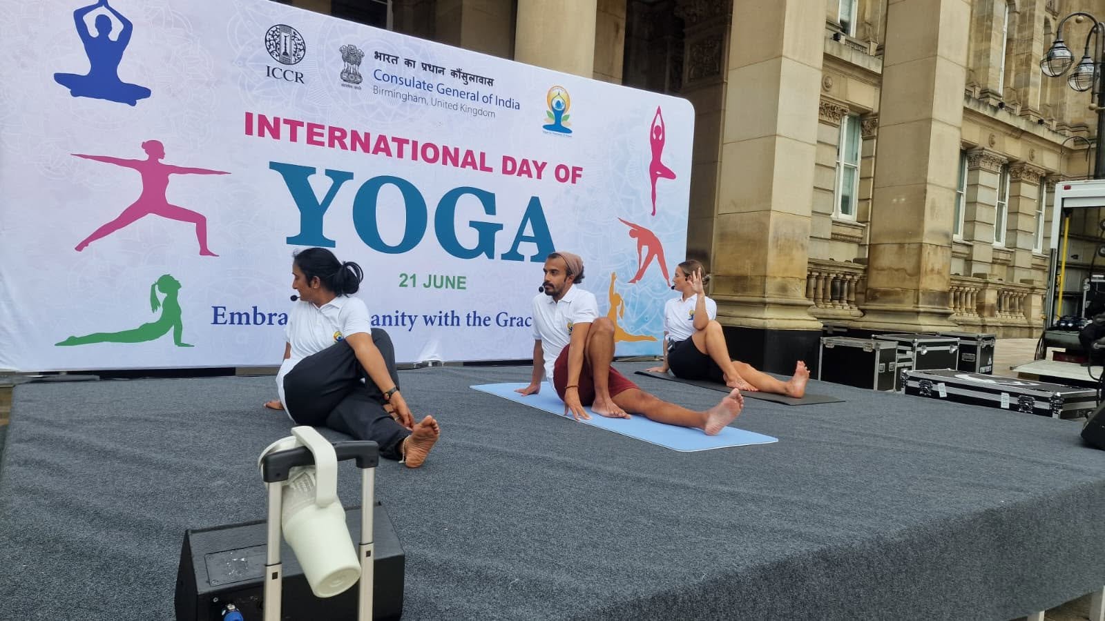 Grand celebration to mark the 12th International Day of Yoga at Victoria Square, Birmingham - 21st June 2026