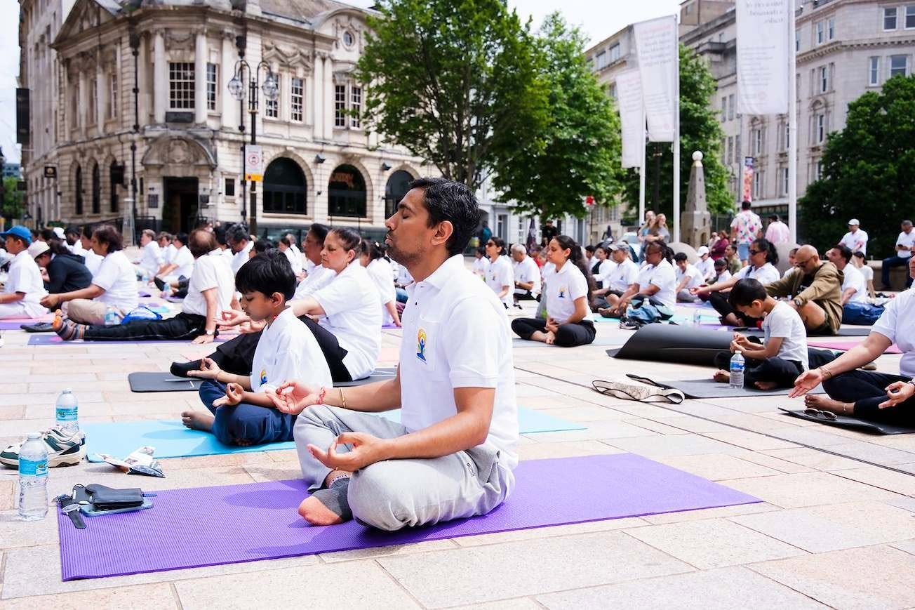 Grand celebration to mark the 12th International Day of Yoga at Victoria Square, Birmingham - 21st June 2026