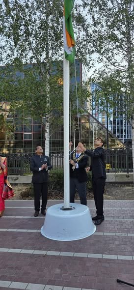 The Tricolour Rises with Pride in Centenary Square Birmingham