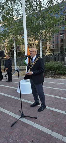 The Tricolour Rises with Pride in Centenary Square Birmingham