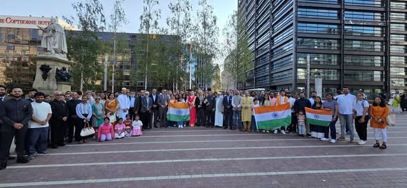 The Tricolour Rises with Pride in Centenary Square Birmingham