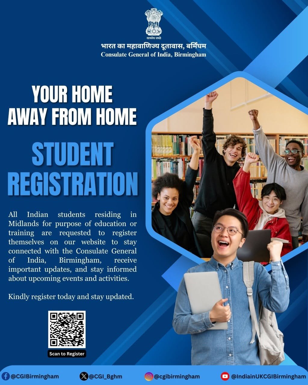 Indian Students Across the Midlands and North of England to Stay Connected- Student Registration Drve 2026
