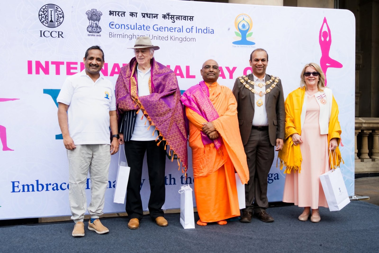Grand celebration to mark the 12th International Day of Yoga at Victoria Square, Birmingham - 21st June 2026