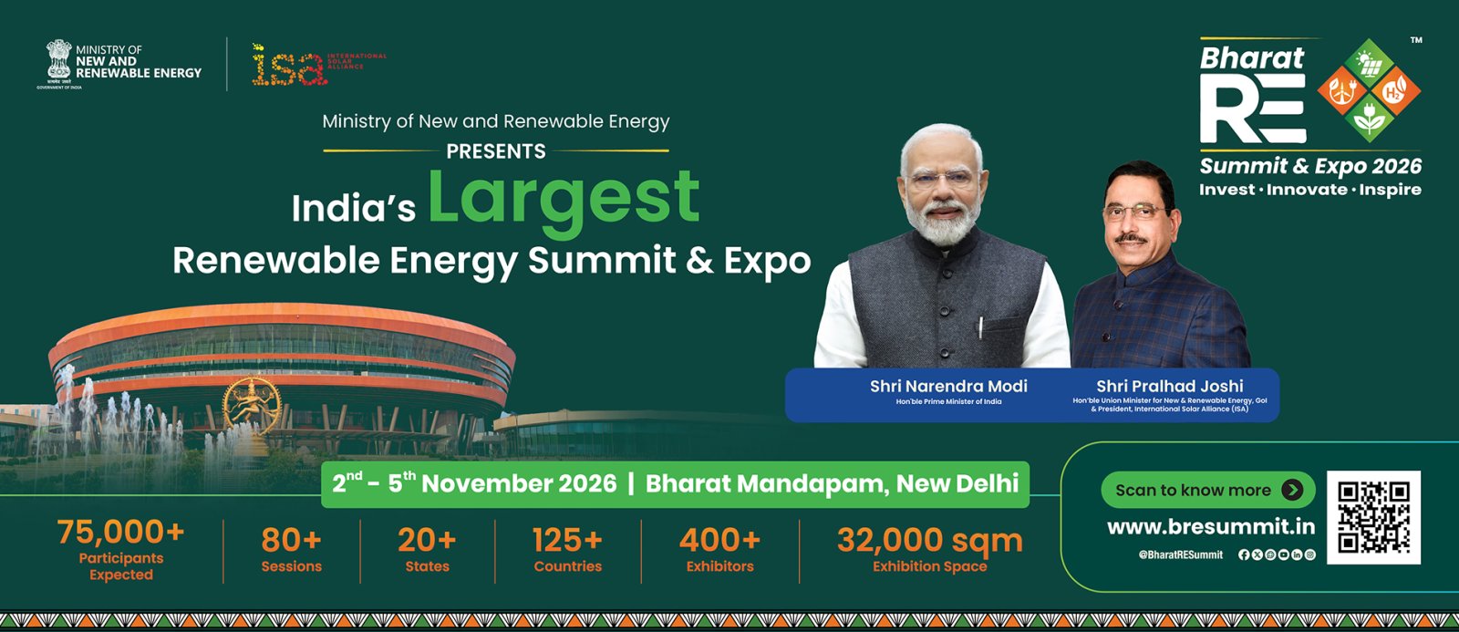 Bharat Renewable Energy Summit and Expo, New Delhi, 2-5 November 2026
