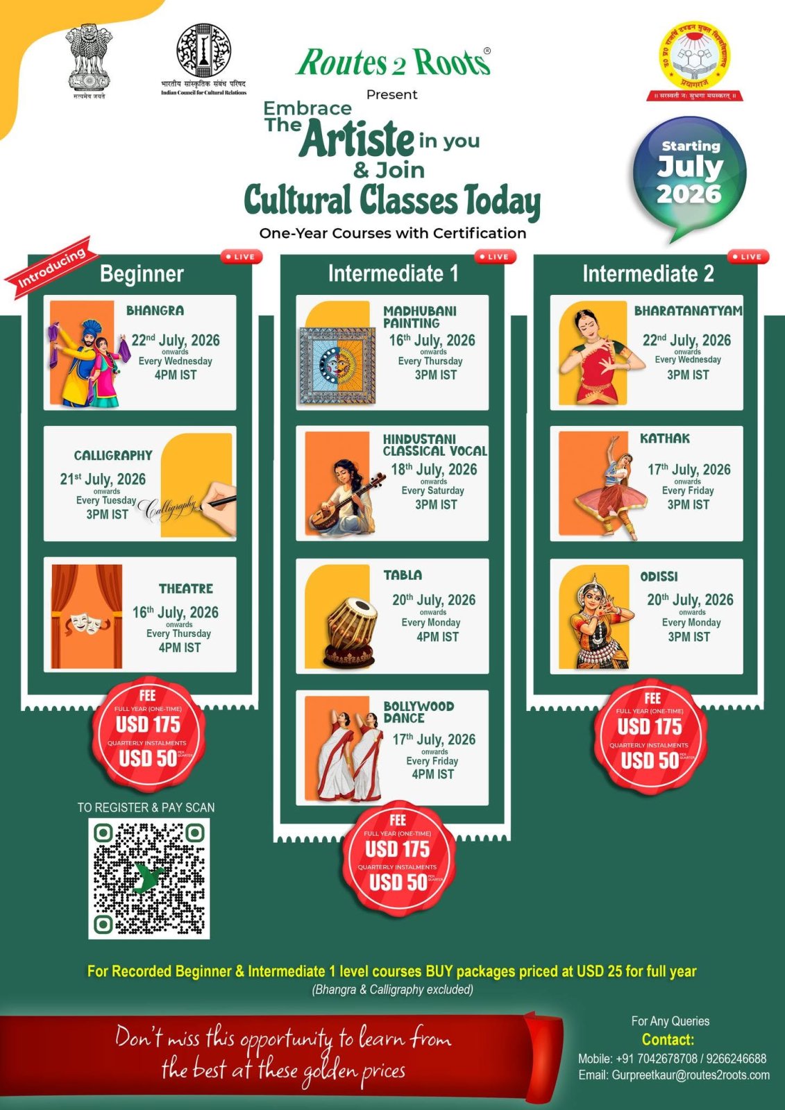 What's NewRoutes 2 Roots Launches One-Year Certified Cultural Courses Promoting Indian Arts and Heritage