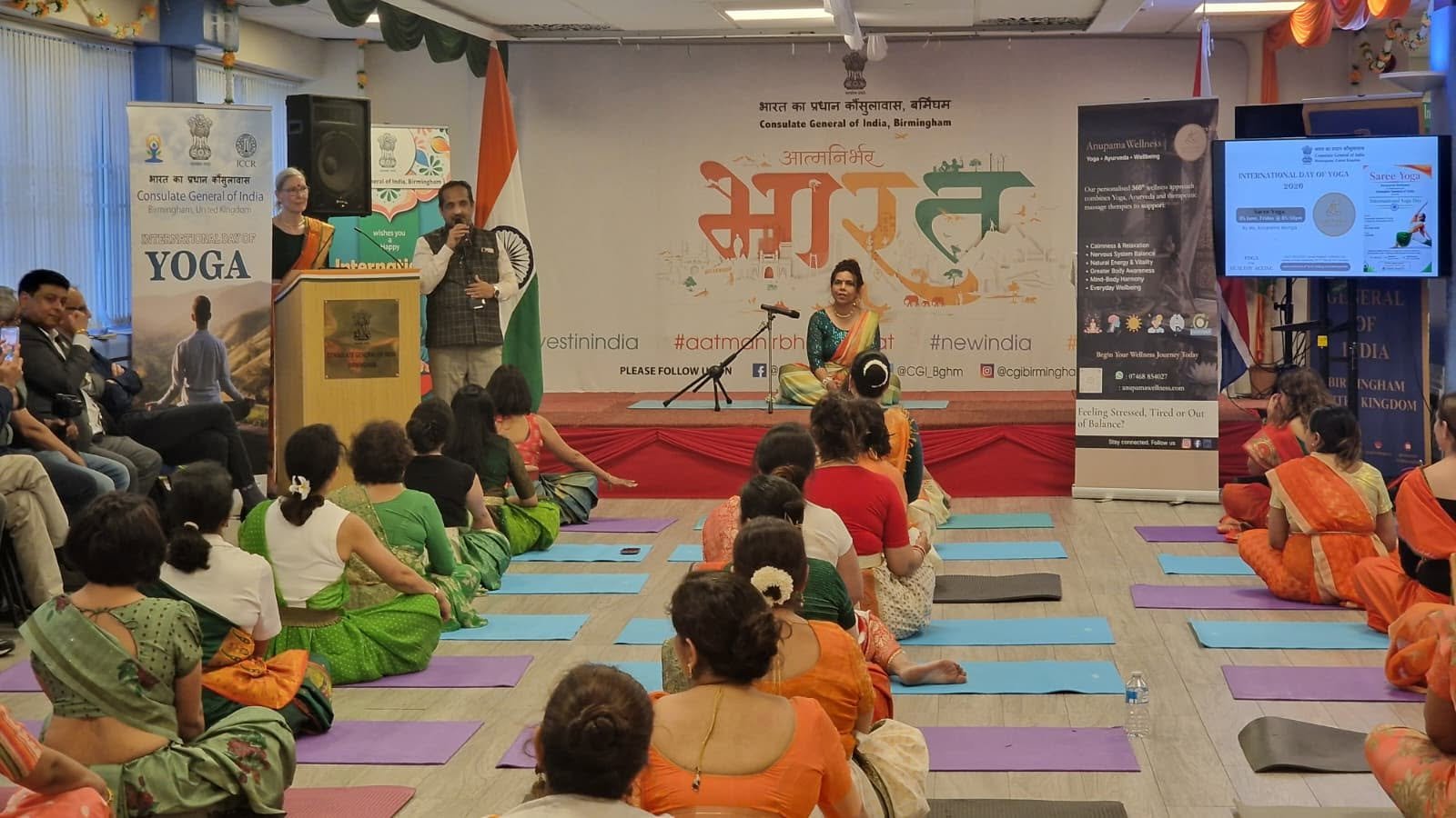Unique “Saree Yoga” Session Celebrates Yoga and Indian Heritage at the Consulate General of India, Birmingham - 5th June, 2026