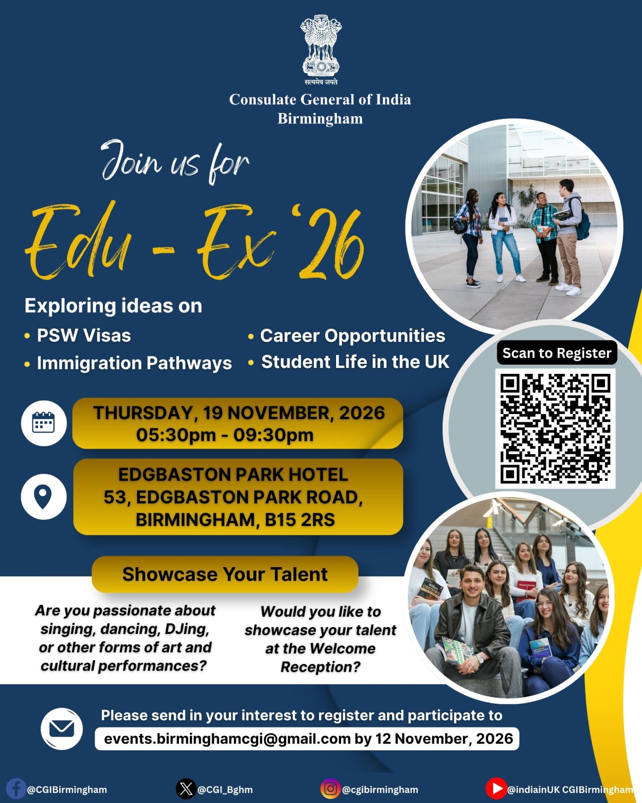 Edu-Ex ’26: Welcome Reception for Indian Students in the UK - 19th November 2026